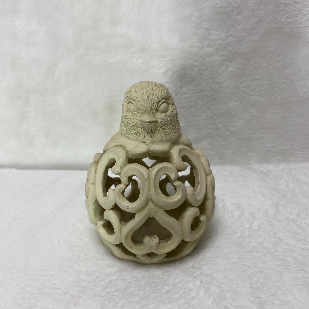 Vintage Decorative Bird Figurine Ornate Carved Sculpture Home Desk Vanity Decor